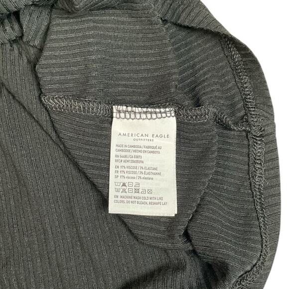 American Eagle Soft Sexy Ribbed Loose Black Size Small Cutouts on Back Oversized - Picture 6 of 10